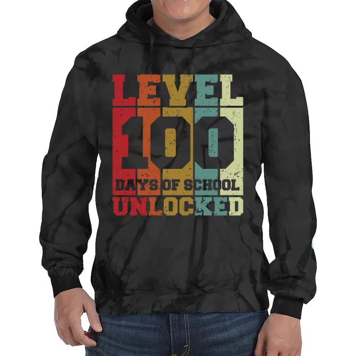 Level 100 Days Of School Unlocked Funny School Tie Dye Hoodie