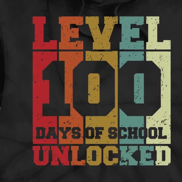 Level 100 Days Of School Unlocked Funny School Tie Dye Hoodie