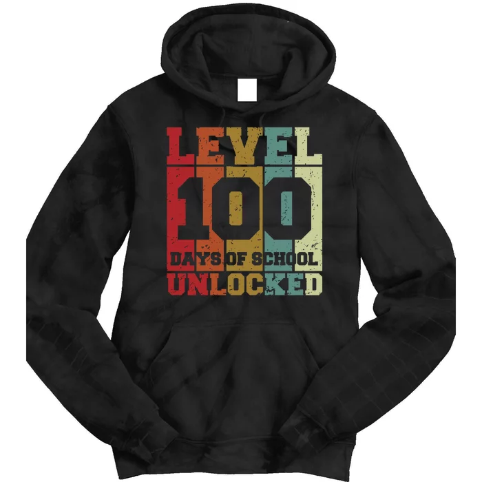 Level 100 Days Of School Unlocked Funny School Tie Dye Hoodie