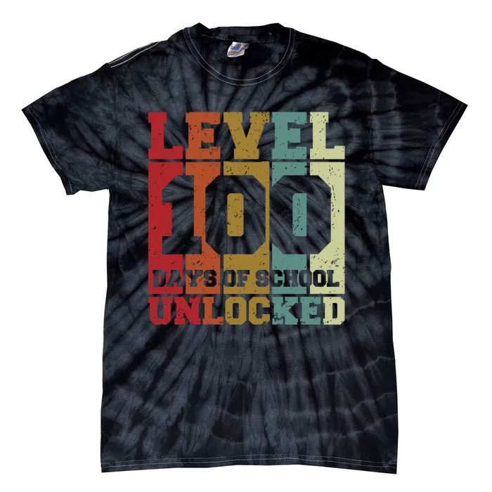 Level 100 Days Of School Unlocked Funny School Tie-Dye T-Shirt