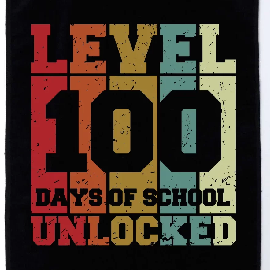 Level 100 Days Of School Unlocked Funny School Platinum Collection Golf Towel