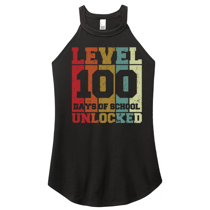 Level 100 Days Of School Unlocked Funny School Women’s Perfect Tri Rocker Tank