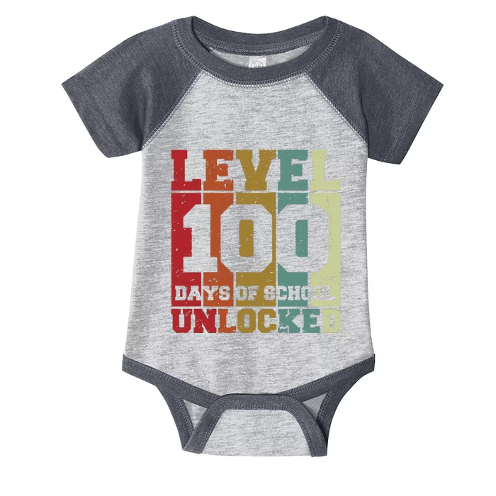 Level 100 Days Of School Unlocked Funny School Infant Baby Jersey Bodysuit