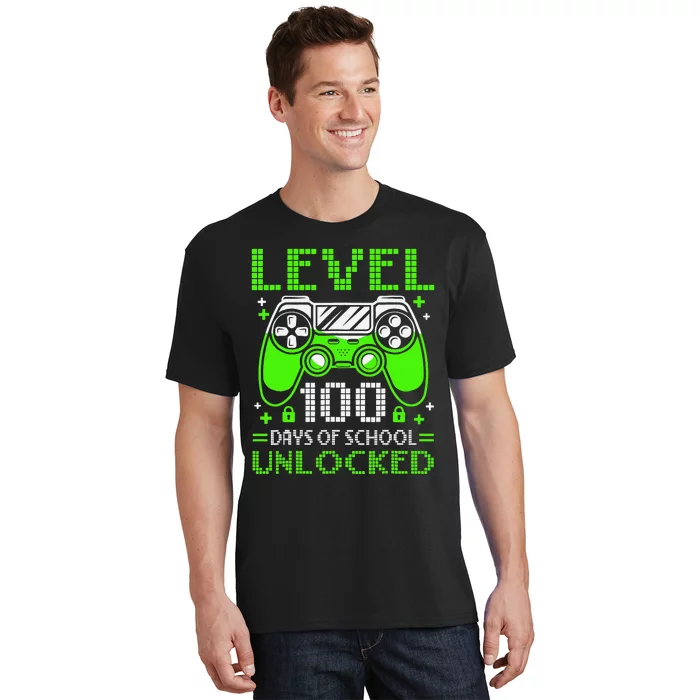 Level 100 Days Of School Unlocked Gamer Video Games T-Shirt