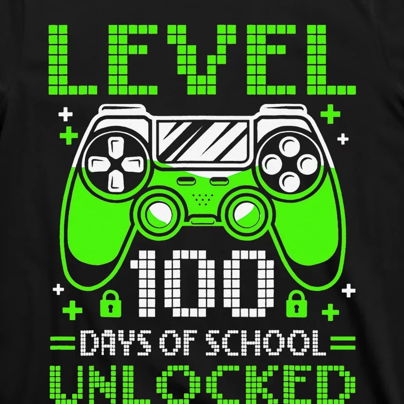 Level 100 Days Of School Unlocked Gamer Video Games T-Shirt