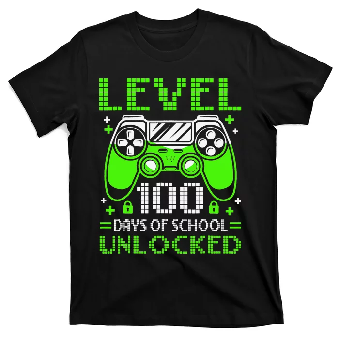 Level 100 Days Of School Unlocked Gamer Video Games T-Shirt