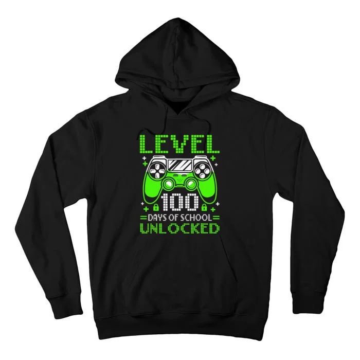 Level 100 Days Of School Unlocked Gamer Video Games Tall Hoodie