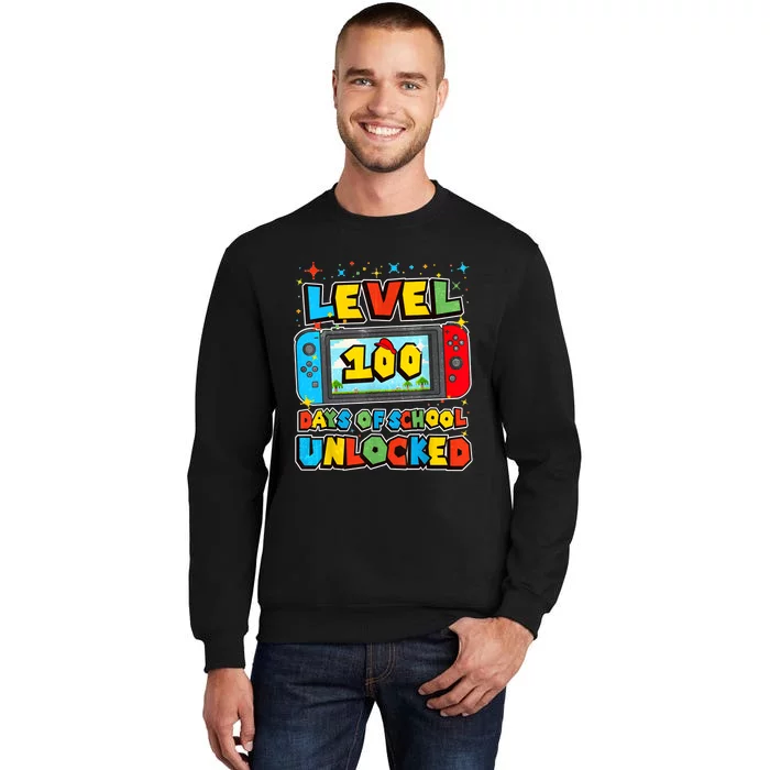 Level 100 Days Of School Unlocked Gamer Video Games Sweatshirt