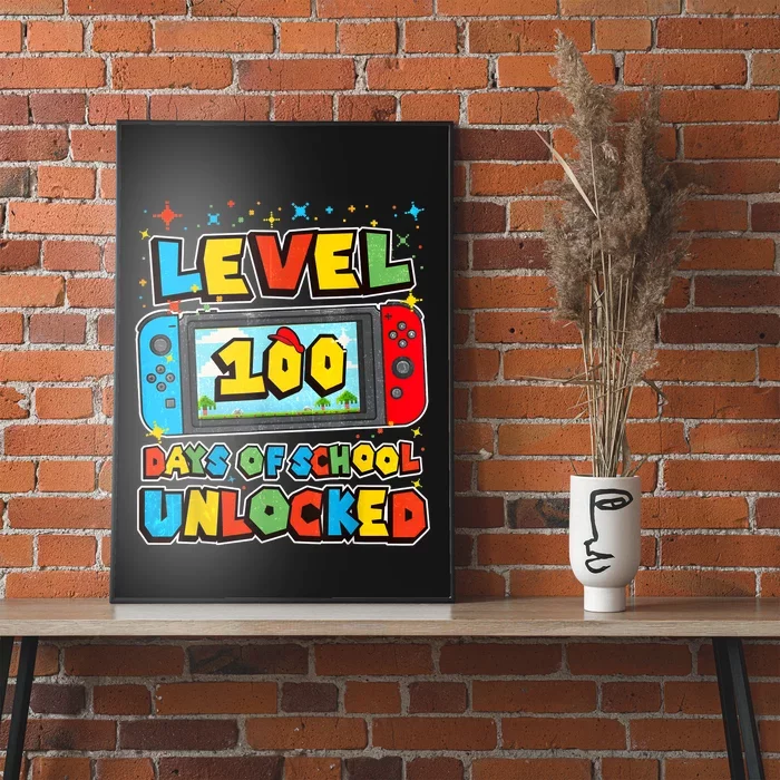 Level 100 Days Of School Unlocked Gamer Video Games Poster