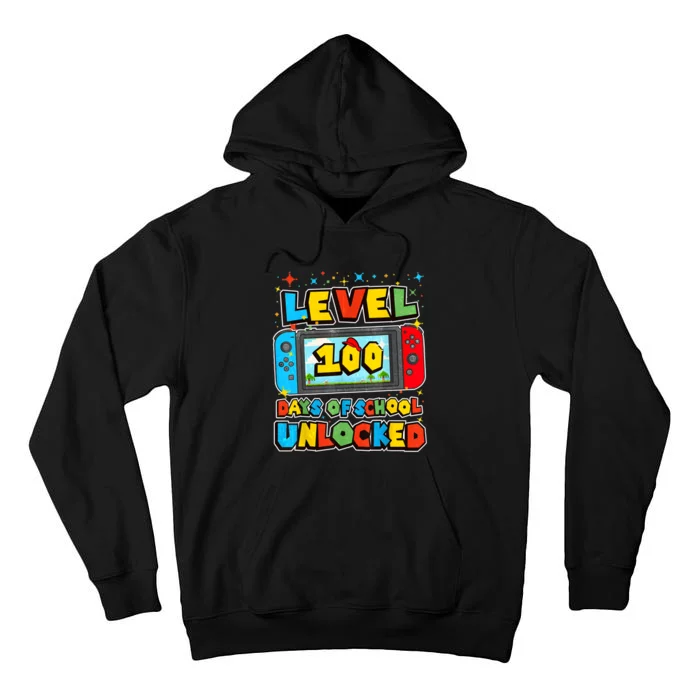 Level 100 Days Of School Unlocked Gamer Video Games Tall Hoodie