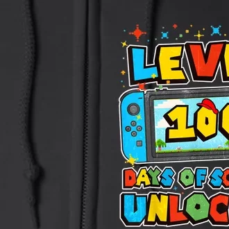 Level 100 Days Of School Unlocked Gamer Video Games Full Zip Hoodie