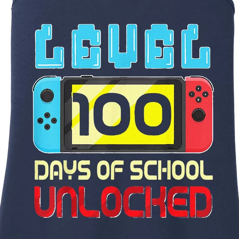 Level 100 Days Of School Unlocked Gamer Video Games Ladies Essential Tank