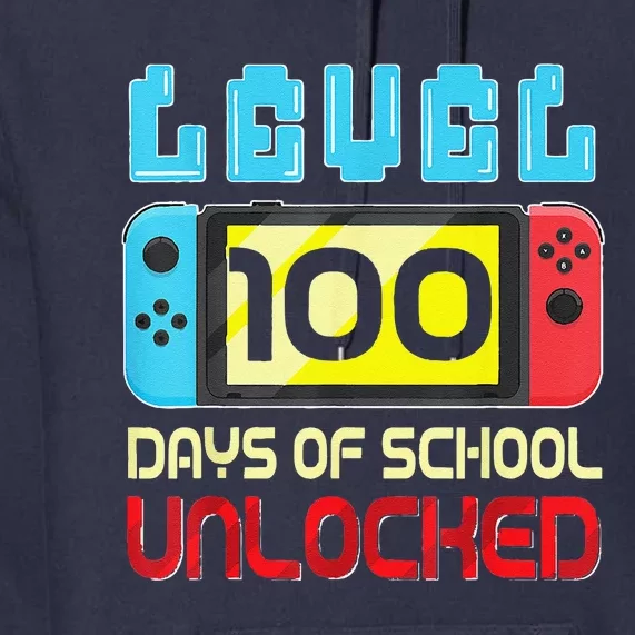 Level 100 Days Of School Unlocked Gamer Video Games Premium Hoodie