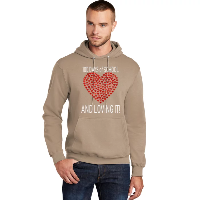 Loving 100 Days Of School Cute Heart Happy Gift Outfit Hoodie