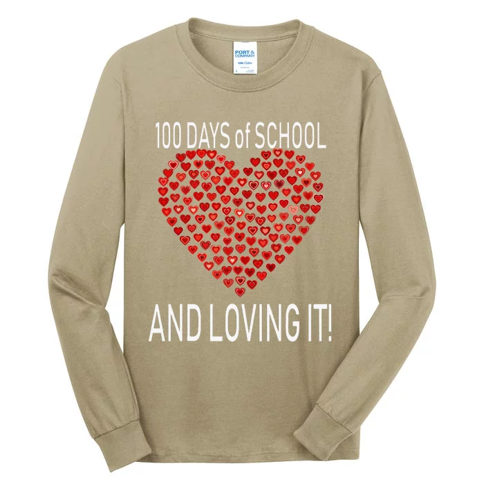 Loving 100 Days Of School Cute Heart Happy Gift Outfit Tall Long Sleeve T-Shirt