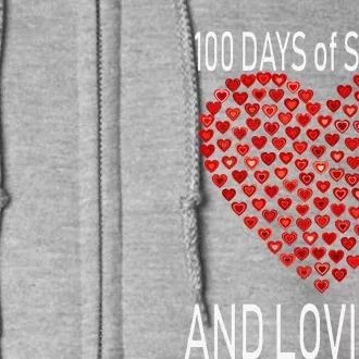 Loving 100 Days Of School Cute Heart Happy Gift Outfit Full Zip Hoodie