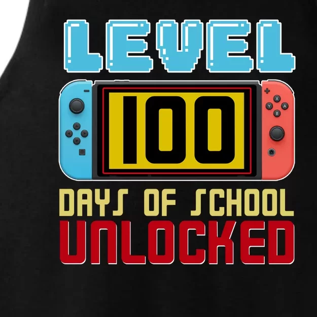 Level 100 Day Of School Unlocked Ladies Tri-Blend Wicking Tank