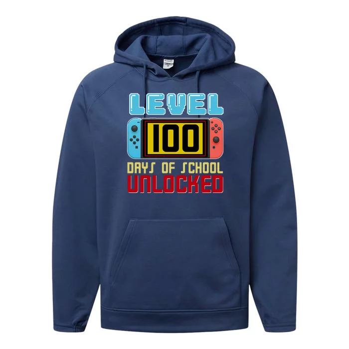 Level 100 Day Of School Unlocked Performance Fleece Hoodie