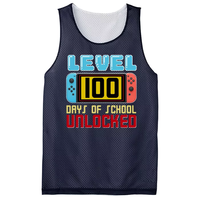 Level 100 Day Of School Unlocked Mesh Reversible Basketball Jersey Tank