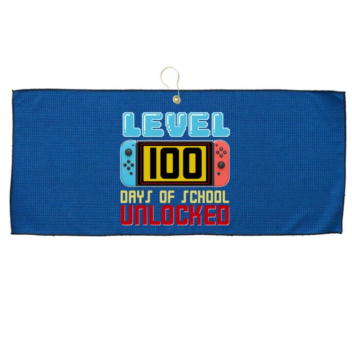 Level 100 Day Of School Unlocked Large Microfiber Waffle Golf Towel