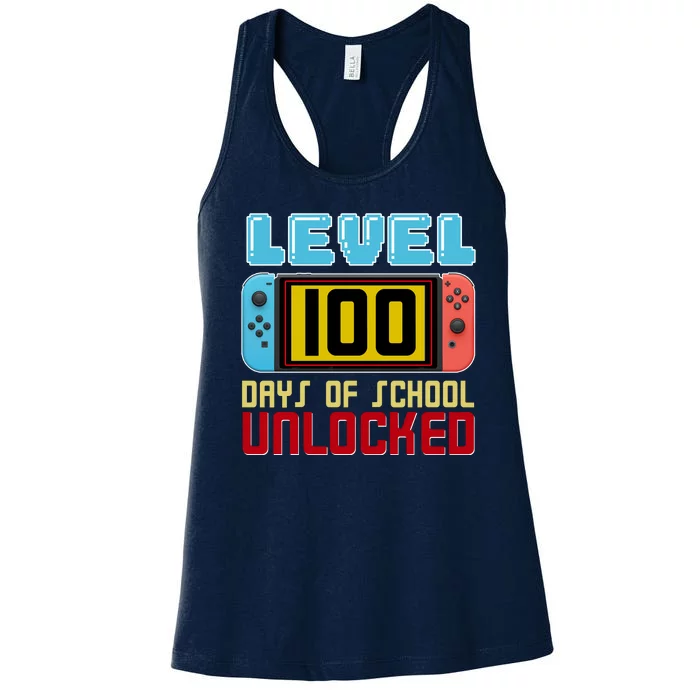 Level 100 Day Of School Unlocked Women's Racerback Tank