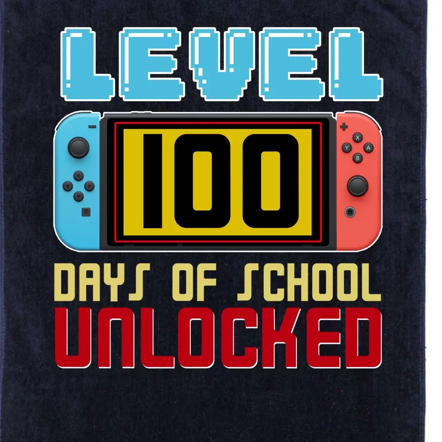 Level 100 Day Of School Unlocked Platinum Collection Golf Towel