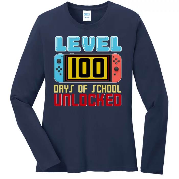 Level 100 Day Of School Unlocked Ladies Long Sleeve Shirt