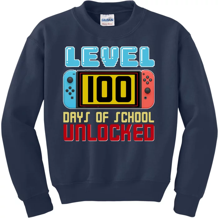 Level 100 Day Of School Unlocked Kids Sweatshirt