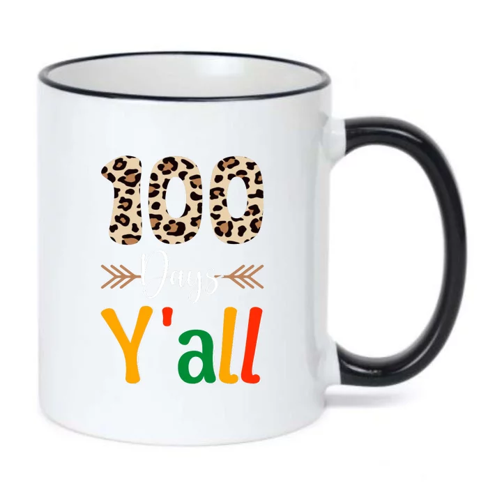 Leopard 100 Days Y'all Teacher Or Student 100th Day Of School Black Color Changing Mug