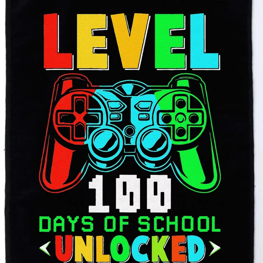 Level 100 Days Of School Unlocked Gamer funny Video Games Platinum Collection Golf Towel