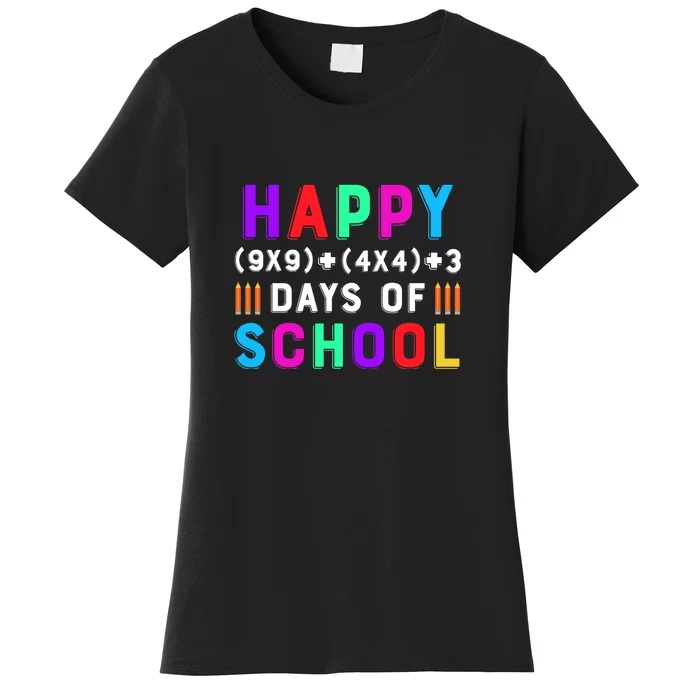 Funny 100 Days of School 100th Math Equation Teacher Kids Women's T-Shirt