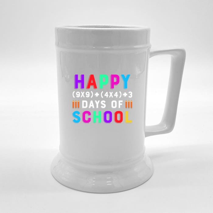 Funny 100 Days of School 100th Math Equation Teacher Kids Front & Back Beer Stein