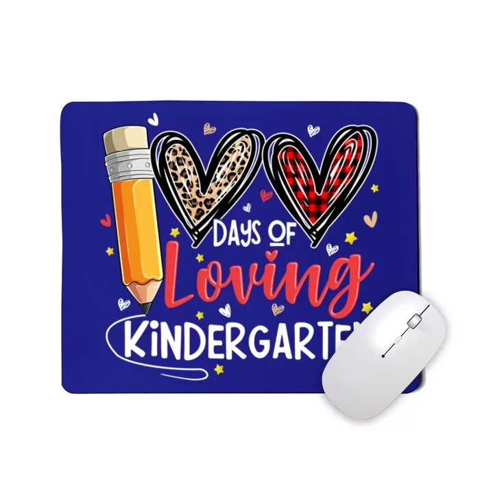 Loving 100 Days Of School Kindergarten Leopard Plaid Teacher Funny Gift Mousepad