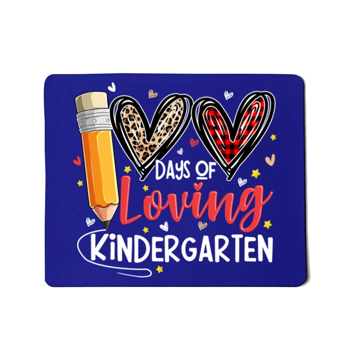 Loving 100 Days Of School Kindergarten Leopard Plaid Teacher Funny Gift Mousepad