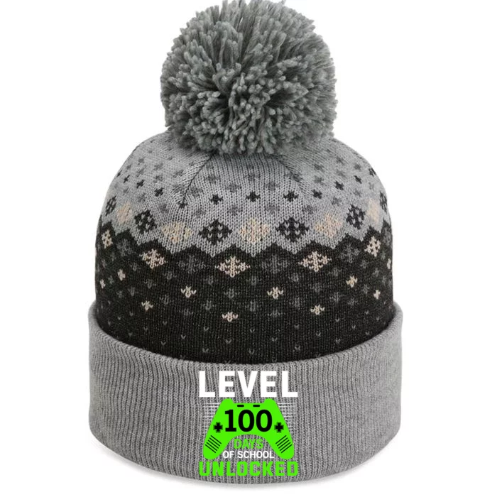 Level 100 Days Of School Unlocked Gamer Video Games Boys The Baniff Cuffed Pom Beanie