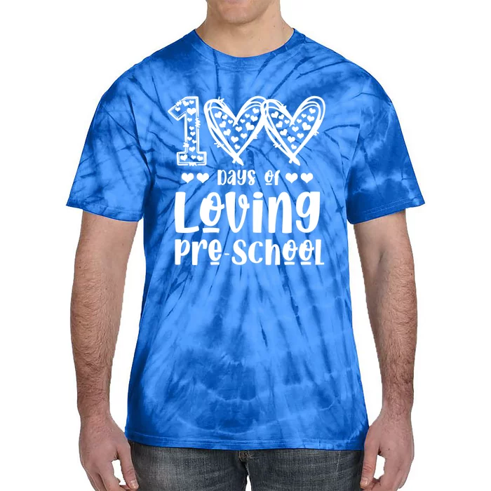 Loving 100 Days Of School Kindergarten Teacher Pregiftk Student Gift Tie-Dye T-Shirt