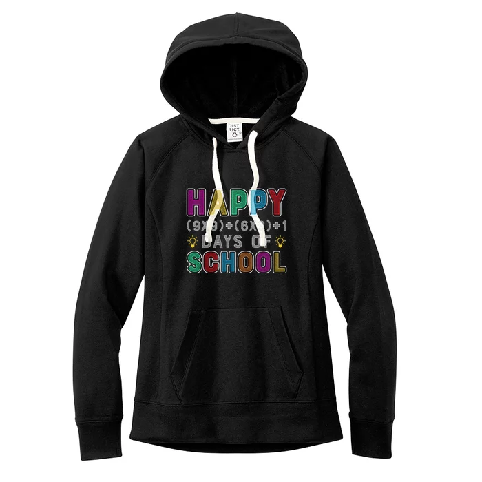 Kids 100 Days of School 100th Math Equation Teacher Women's Fleece Hoodie