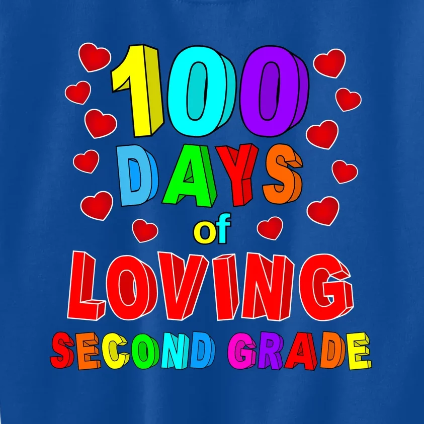 Loving 100 Days Of School Second Grade Gift Kids Sweatshirt