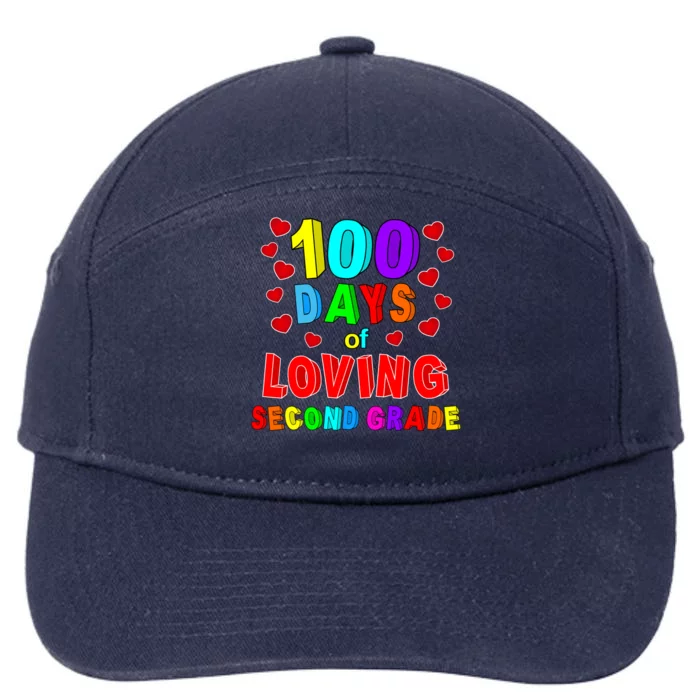 Loving 100 Days Of School Second Grade Gift 7-Panel Snapback Hat