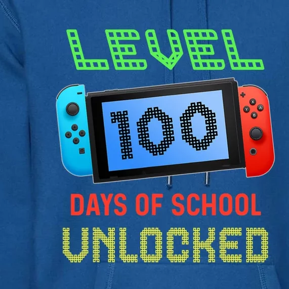 Level 100 Day Of School Unlocked Gaming Smarter Gamer Gift Premium Hoodie