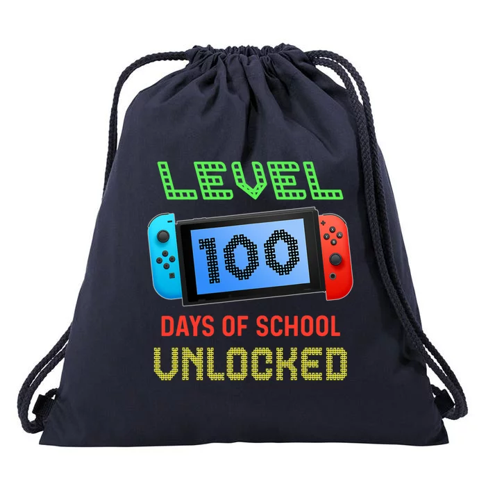 Level 100 Day Of School Unlocked Gaming Smarter Gamer Gift Drawstring Bag