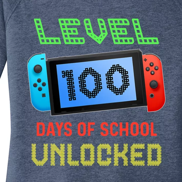 Level 100 Day Of School Unlocked Gaming Smarter Gamer Gift Women's Perfect Tri Tunic Long Sleeve Shirt