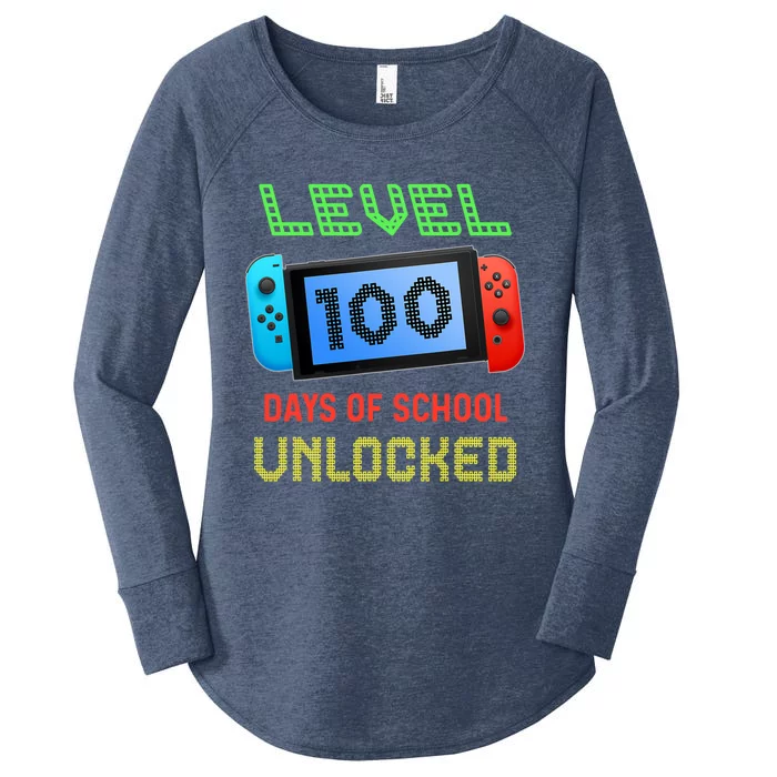 Level 100 Day Of School Unlocked Gaming Smarter Gamer Gift Women's Perfect Tri Tunic Long Sleeve Shirt