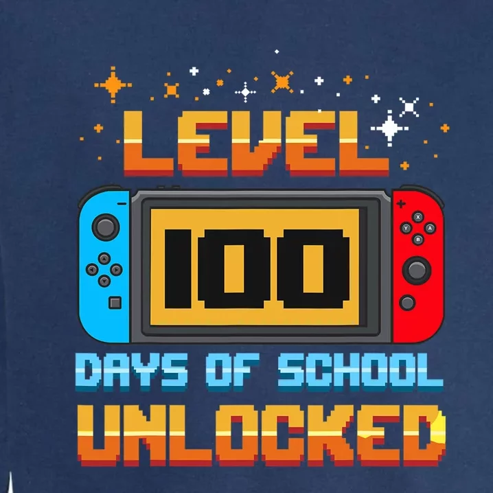 Level 100 Days Of School Unlocked Gamer Garment-Dyed Sweatshirt