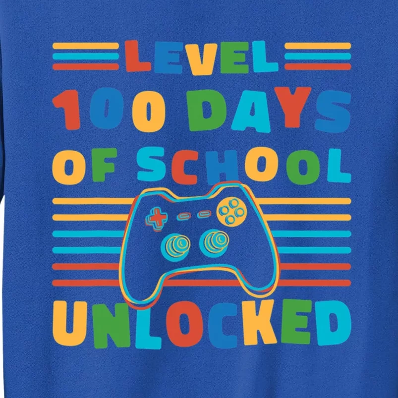 Level 100 Days Of School Unlocked Retro 100th Day Of School Funny Gift Sweatshirt