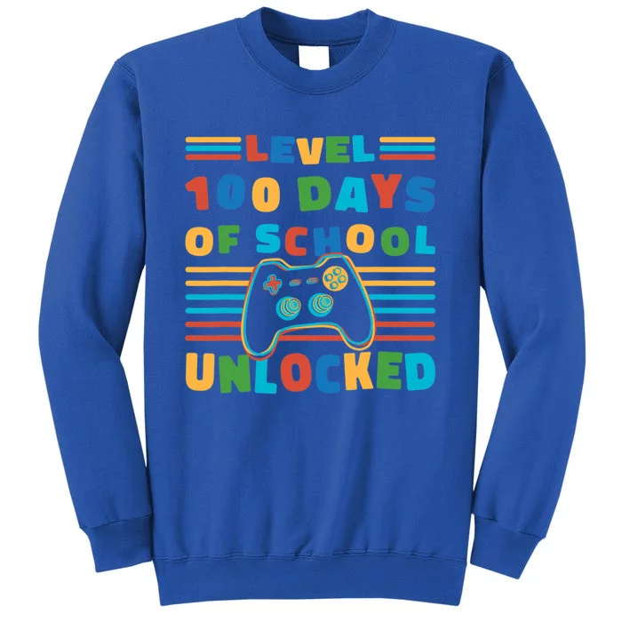 Level 100 Days Of School Unlocked Retro 100th Day Of School Funny Gift Sweatshirt