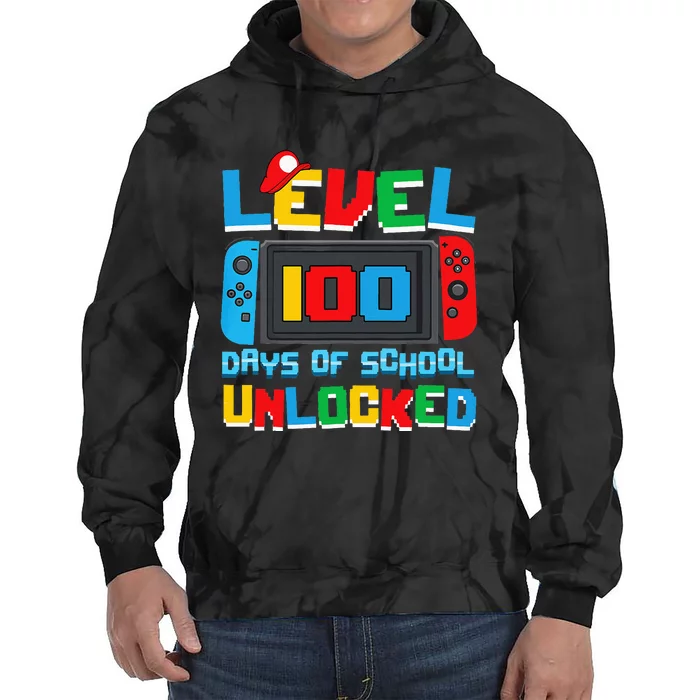 Level 100 Days Of School Unlocked Video Games Tie Dye Hoodie