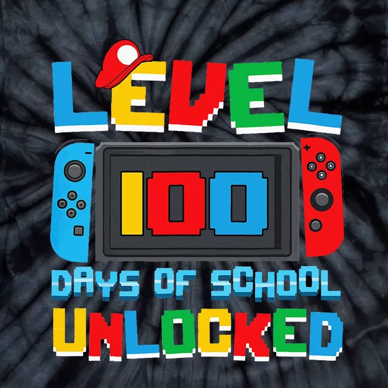 Level 100 Days Of School Unlocked Video Games Tie-Dye T-Shirt