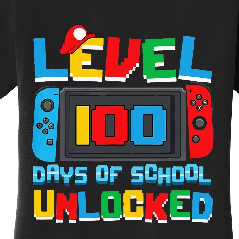 Level 100 Days Of School Unlocked Video Games Women's T-Shirt