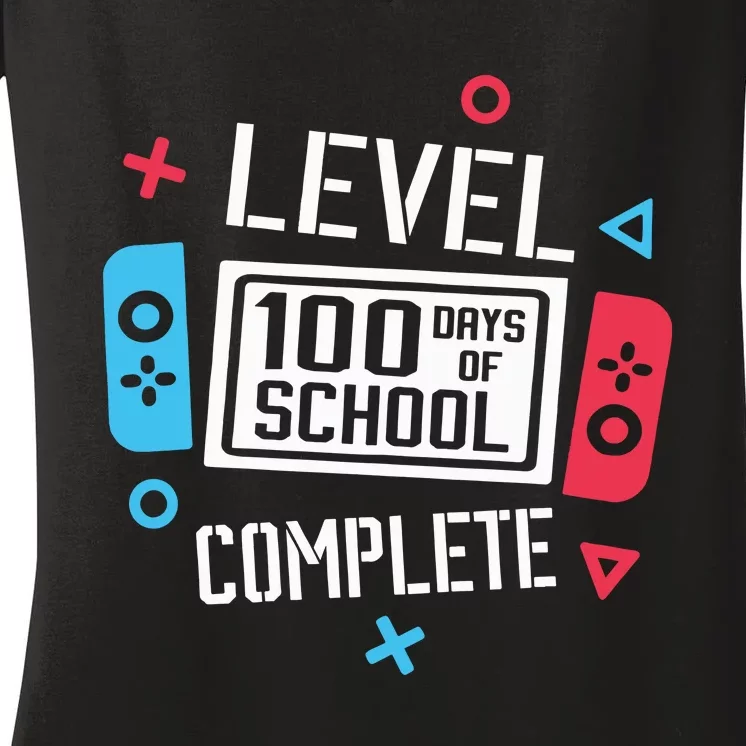 Level 100 Days Of School Women's V-Neck T-Shirt